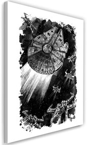 Gario Obraz na plátne Star Wars, Millennium Falcon X-Wing - Dr.Monekers Rozmery: 80 x 120 cm