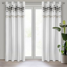 VIANOČNÝ ZATEMŇOVACÍ ZÁVES NA KRÚŽKOCH ANGEL 140X250 CM BIELA