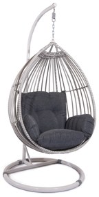 Závesné ratanové kreslo VALETA svetlo-sivé