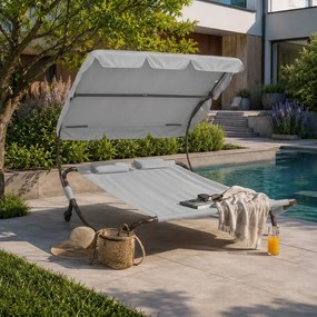 Relaxačné lehátko pre 2 osoby Craftfield Bahama,sivé