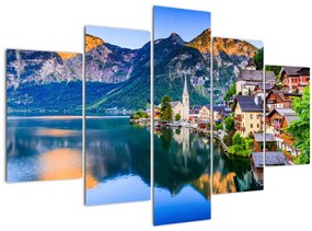 Obraz - Alpská dedina (150x105 cm)