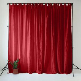 Červený ľanový záves 140x250 cm Lava Falls – Linen Tales