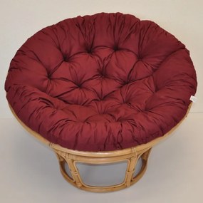 Relaxačný papasan DEMETRIA — ⌀100 cm, ratan, látka, medová / viac farieb Žltý melír