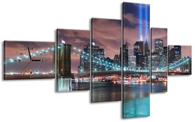 Gario Obraz s hodinami Panoráma Manhattanu - 6 dielny Rozmery: 180 x 100 cm