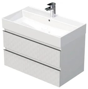 Kúpeľňová skrinka s umývadlom SAT Cube Way 80x47,5x46 cm biela mat CUBE3D46802ZBSAT