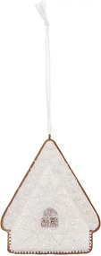 Závesná dekorácia zasnežená perníková chalúpka Frosted Ginger - 9*1*10 cm