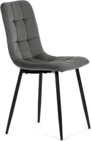 Jedálenská stolička zamatová, sivá CT-281 GREY4