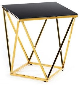 HowHomely Konferenčný stolík DIAMANTA 50x50 cm zlatá/čierna DD0123