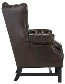 furniture-nabytek.cz - Masívne kreslo Chesterfield Kingsfield z pravej kože, hnedé – 89×79×104 cm