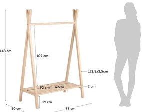 Detský vešiak z bukového dreva v prírodnej farbe 99x148 cm Maralis – Kave Home