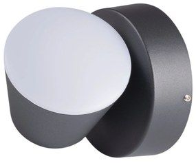 KANLUX Vonkajšie bodové nástenné LED osvetlenie DROM, 7,5W, denná biela, grafitové