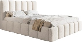 Čalúnená manželská posteľ s úložným priestorom SLIM 11 - krémovo-biela | 160×200