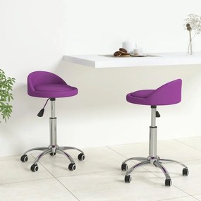 Otočné jedálenské stoličky 2 ks fialové umelá koža 333627