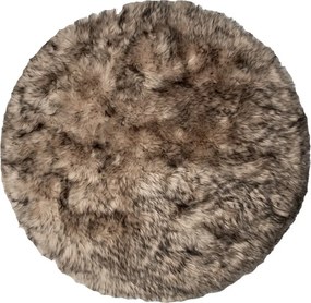Hnedý melírovaný okrúhly koberec Ruggy - Ø 100*3 cm