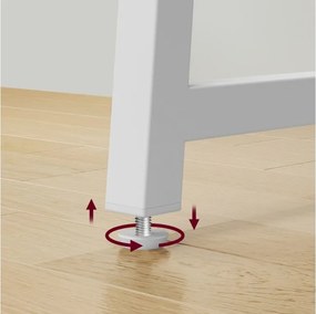 Set do pracovne ZARIMO stôl 80x40 cm, biela + kreslo AVOLA z eko kože, sivo-biela