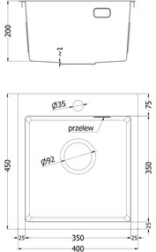 Mexen Solix, 1-komorový nerezový drez 400 x 450 mm, brúsená meď, vzor voština, 6401401000-65HC