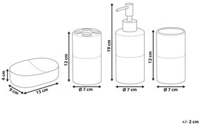 4-dielna keramická súprava kúpeľňových doplnkov čierna/béžová CORO Beliani