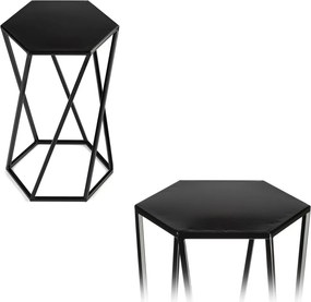 STOJAN NA KVETINÁČ HEXAGON 40X24X27 CM ČIERNA