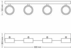 Philips 8720169174801 bodové LED svietidlo Bracia, biela, 4x 5,5 W 4x550lm 2700K IP20