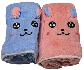 Osuška mikroplyš HOMA CUTE pink + blue 2 kusy 70x140 cm