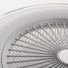 LED Stmievateľné stropné svietidlo s ventilátorom ZONDA LED/48W/230V strieborná + DO