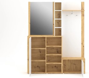 Předsíňová stěna Barry 150 cm dub artisan/bílá