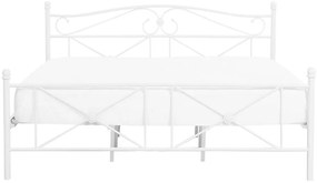 Manželská posteľ 140 cm RANDEZ (kov) (biela) (s roštom). Vlastná spoľahlivá doprava až k Vám domov. 1018569