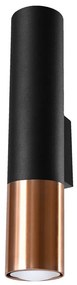 Sollux SL.0944 - Nástenné svietidlo LOOPEZ 2xGU10/10W/230V čierna/meď