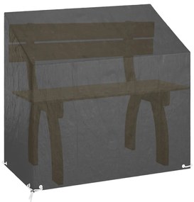Kryt na záhradnú lavicu 8 očiek 130x70x70/88 cm polyetylén