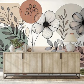 Fototapeta abstraktné kvety a listy