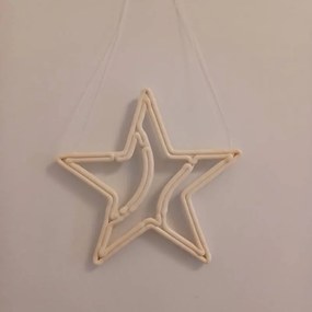 DECOLED Vánoční hvězdička, 30 cm, bílá