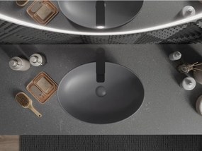 Mexen Cornelia, umývadlo na dosku 50 x 36 cm, tmavá šedá matná, 21885071