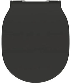 WC doska Ideal Standard Connect Air čierna matná softclose / s pomalým zatváraním E0368V3
