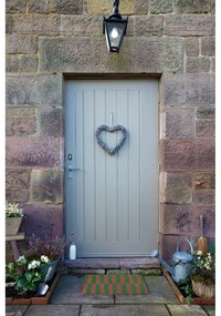 Rohožka z kokosového vlákna 40x60 cm Pink &amp; Green Half Stripes – Artsy Doormats