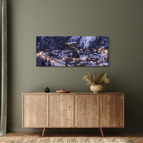 Obraz - horské zimné mestečko (120x50 cm)