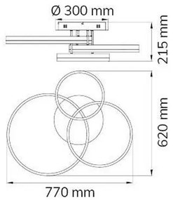 Wofi 9822.03.88.9000 - LED Stmievateľný prisadený luster VAASA LED/58W/230V