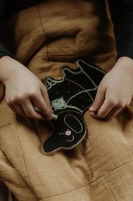 Drevená kriedová tabuľa pes Kajtek