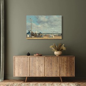 Obraz - Eugène Boudin, Beach  at Trouville, reprodukcia (90x60 cm)