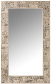 Biele nástenné zrkadlo z recyklovaného dreva Adelais - 90*5*150 cm