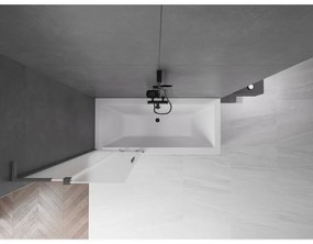 Mexen Velar L, 2-krídlová posuvná vaňová zástena 70 x 150 cm, 8mm sklo námraza, grafitová, 896-070-003-31-95