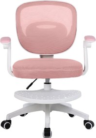 Detská otočná stolička Neoseat JUNI 008 s podnožou — látka, ružová