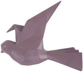 PRESENT TIME Sada 2 ks Malý nástenný vešiak Origami Bird fialová 19 × 3,5 × 15,7 cm