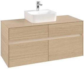 VILLEROY &amp; BOCH Collaro závesná skrinka pod umývadlo na dosku (umývadlo v strede), 4 zásuvky, s LED osvetlením, 1200 x 500 x 548 mm, Nordic Oak, C097B0VJ