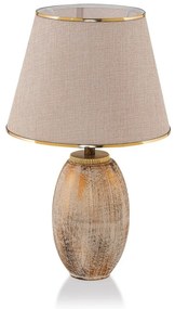 Krémovobiela/v zlatej farbe stolová lampa s textilným tienidlom (výška 50 cm) Yakamoz – Opviq lights