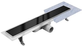Odtokový žľab Inox čierne sklo 1000