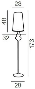 Retro lampa Baroco strieborné