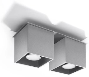 Stropné svietidlo Quad, 2x sivé kovové tienidlo