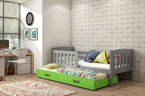 Interbeds Jednolôžková posteľ Kubus3 Grafit pre teenagerov 200x90 s matracom, rozkladacia - zelená
