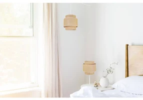 Stolná lampa Boho, 1x jutové tienidlo, (výber z 2 farieb konštrukcie)