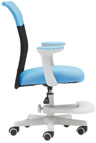 Detská stolička Neoseat MONKEY WHITE s podnožou — látka, biela / svetlo modrá